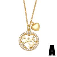 Cubic Zircon Micro Pave Brass Necklace gold color plated & micro pave cubic zirconia & for woman golden nickel lead & cadmium free Length 17.75 Inch Sold By PC