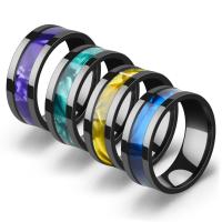 Edelstahl Ringe, 304 Edelstahl, poliert, Modeschmuck & unisex & verschiedene Größen vorhanden & Epoxy Aufkleber, keine, verkauft von PC