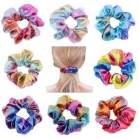 Hair Scrunchies, Cloth, handmade, 2 pieces & Girl & fashion jewelry & for woman, more colors for choice, 110x40mm, 2PCs/Bag, Sold By Bag