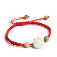 Gemstone Bracelets Jadeite with Knot Cord handmade fashion jewelry & for woman 14*6mm 7*12mm Sold Per Approx 5.83-7.87 Inch Strand