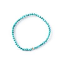 Fashion Turquoise Bracelets, with 14K Gold Coated Copper, fashion jewelry & for woman, 3mm, Sold Per Approx 5.51-6.29 Inch Strand