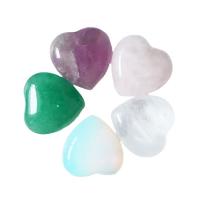 Kamień szlachetny Ozdoba, Serce, obyty, do wyboru różne materiały, 20x20x9mm, sprzedane przez PC