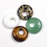 Gemstone Pendants Jewelry, Natural Stone, Donut, handmade, DIY & different materials for choice, more colors for choice, 17.70mm, Hole:Approx 6mm, Sold By PC