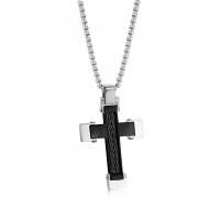 Stainless Steel Jewelry Necklace, 304 Stainless Steel, Cross, plated, fashion jewelry & different styles for choice, more colors for choice, 27x40mm, Length:60 cm, Sold By PC