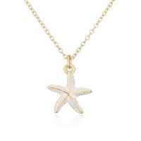 Brass Necklace Starfish gold color plated for woman & enamel Length Approx 17.7 Inch Sold By PC