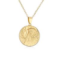 Brass Necklace 12 Signs of the Zodiac gold color plated & for woman Length Approx 17.7 Inch Sold By PC
