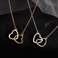 Zinc Alloy Jewelry Necklace with 1.96inch extender chain Heart plated for woman & hollow nickel lead & cadmium free Length Approx 15.7 Inch Sold By PC