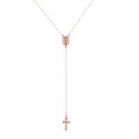 Zinc Alloy Jewelry Necklace Cross plated fashion jewelry & for woman nickel lead & cadmium free 20mm 100mm Length Approx 16.5 Inch Sold By PC