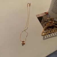 Zinklegierung Schmuck Halskette, Kreisring, goldfarben plattiert, für Frau & mit Strass & hohl, frei von Nickel, Blei & Kadmium, Länge:ca. 17 ZollInch, verkauft von PC