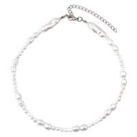 Natural Freshwater Pearl Necklace, with Stainless Steel, with 2.75inch extender chain, fashion jewelry & for woman, Length:Approx 13 Inch, Sold By PC