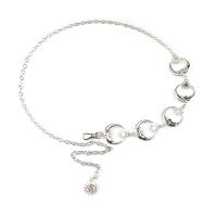 Zinc Alloy Waist Chain Moon plated fashion jewelry & for woman nickel lead & cadmium free 22mm Length Approx 43.3 Inch Sold By PC
