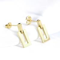 Stainless Steel Drop Earring, 304 Stainless Steel, Geometrical Pattern, Vacuum Ion Plating, for woman & hollow, more colors for choice, 7x20mm, Sold By Pair