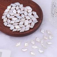 Cultured No Hole Freshwater Pearl Beads, Rhombus, natural, DIY, white, 10x14mm, Sold By PC
