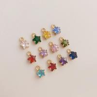 Cubic Zirconia Brass Pendants Star plated DIY & micro pave cubic zirconia nickel lead & cadmium free Sold By PC