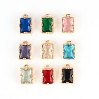 Brass Jewelry Pendants with Glass KC gold color plated DIY nickel lead & cadmium free Sold By Bag