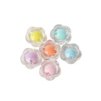 Matt akril gyöngyök, Virág, DIY, sokszínű, 9x12.50mm, 100PC-k/Bag, Által értékesített Bag