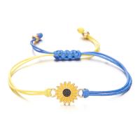 Zinc Alloy Bracelet Polyester Cord with Zinc Alloy plated Unisex mixed colors Length 16-28 cm Sold By PC