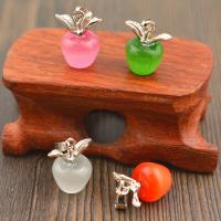 Cats Eye Pendants with Zinc Alloy Apple 5-20mm Sold By Bag