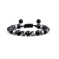 Hematite Bracelet, with Natural Stone, handmade, Unisex & radiation protection, more colors for choice, 8mm, Length:Approx 21 cm, Sold By PC