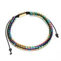 Hématite bracelet, avec cordon de polyester, unisexe & antifatigue, plus de couleurs à choisir, Vendu par PC
