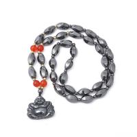 Hématite collier de chandail, avec Agate, unisexe, couleurs mélangées, Longueur:68 cm, Vendu par PC