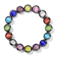 Cats Eye Bracelets Hematite with Cats Eye Unisex 8mm Length 19 cm Sold By PC