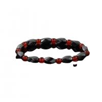 Hematite Bracelet, with Agate, Unisex & anti-fatigue, mixed colors, 6mm, Length:Approx 21 cm, Sold By PC