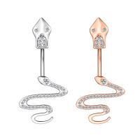 Stainless Steel Belly Ring 304 Stainless Steel with Cubic Zirconia & Brass Snake Galvanic plating for woman & faceted 50-80mm Sold By PC
