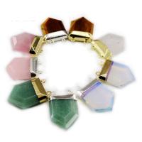 Conector de gemstone, Pedra natural, with cobre, ponta de seta, banhado, materiais diferentes para a escolha & unissex & laço de 1/1, Mais cores pare escolha, 22x33mm, vendido por PC