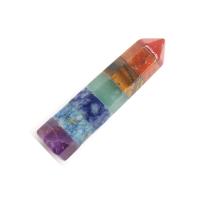 Kamień szlachetny Ozdoba, Stożkowe, obyty, Patchwork, mieszane kolory, 13x48mm, sprzedane przez PC