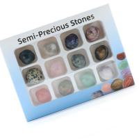 pierre gemme décoration, Rond, poli, 12 pièces & envoyé au hasard, couleurs mélangées, 142x105x18mm, 12PC/boîte, Vendu par boîte