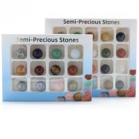 Gemstone Beads, Round, polished, random style & different quantity for choice & DIY & no hole, mixed colors, Sold By Box