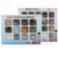 Gemstone Beads, Round, polished, random style & different quantity for choice & no hole, mixed colors, Sold By Box