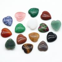 pierre gemme cabochon, coeur, poli, différents matériaux pour le choix, plus de couleurs à choisir, 22x25mm, Vendu par PC