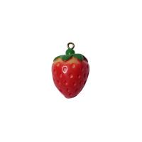 Resin Pendant with Iron Strawberry plated DIY Sold By PC