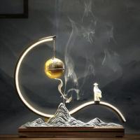 Porcelain Hanging Incense Burner, handmade, for home and office & durable & with LED light, 385x115x350mm, Sold By PC