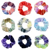 Hair Scrunchies, Cloth, handmade, Girl & Korean style & for woman, more colors for choice, 120x30mm, 5PCs/Bag, Sold By Bag