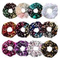 Hair Scrunchies, Cloth, handmade, Girl & Korean style & for woman, more colors for choice, 110x48mm, 5PCs/Bag, Sold By Bag