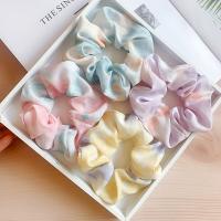 Hair Scrunchies, Cloth, handmade, Girl & Korean style & for woman, more colors for choice, 110x45mm, 5PCs/Bag, Sold By Bag