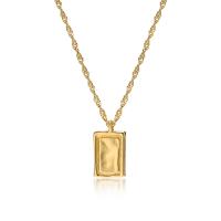 Stainless Steel Jewelry Necklace, 304 Stainless Steel, with 1.97inch extender chain, 18K gold plated, fashion jewelry & for woman, golden, 11x19mm, Length:Approx 15.7 Inch, Sold By PC