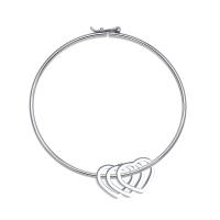 Stainless Steel Bangle 304 Stainless Steel Heart fashion jewelry & for woman original color Inner Approx 69mm Sold By PC