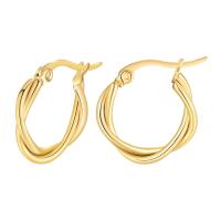 Stainless Steel Huggie Hoop Earring 304 Stainless Steel Vacuum Ion Plating fashion jewelry & for woman golden Sold By Pair