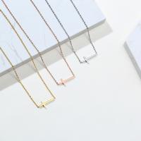Titanium Stål Halskæde, med 1.97inch extender kæde, Kryds, mode smykker & for kvinde, flere farver til valg, 20x9.60mm, Længde Ca. 17.13 inch, Solgt af PC