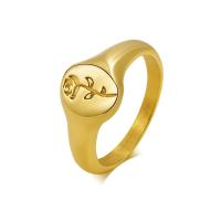 Cyrkonia stali nierdzewnej Ring Finger, Stal nierdzewna 304, biżuteria moda & różnej wielkości do wyboru & dla kobiety, złoty, 9.80mm, sprzedane przez PC