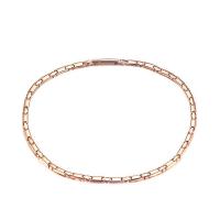 титан Ожерелье, полированный, ювелирные изделия моды & Мужский, под розовое золото, длина Приблизительно 20.67 дюймовый, продается PC