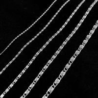 Rustfrit Stål Nekclace Chain, 304 rustfrit stål, Stick, sølvfarvet forgyldt, forskellige længde for valg & forskellig størrelse for valg, sølv, Solgt af PC