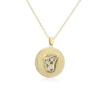 Cubic Zircon Micro Pave Brass Necklace gold color plated micro pave cubic zirconia & for woman Length Approx 17.7 Inch Sold By PC