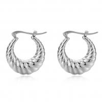Stainless Steel Hoop Earring 304 Stainless Steel Vacuum Ion Plating fashion jewelry & for woman Sold By Pair