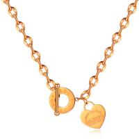 Stainless Steel Jewelry Necklace, 304 Stainless Steel, Heart, Vacuum Ion Plating, with letter pattern & for woman & hollow, more colors for choice, Length:Approx 19.6 Inch, Sold By PC