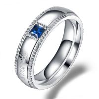 Rhinestone нержавеющей стали палец кольцо, Нержавеющая сталь 304, Мужская & разный размер для выбора & разные стили для выбора & со стразами, оригинальный цвет, размер:4-12, продается PC